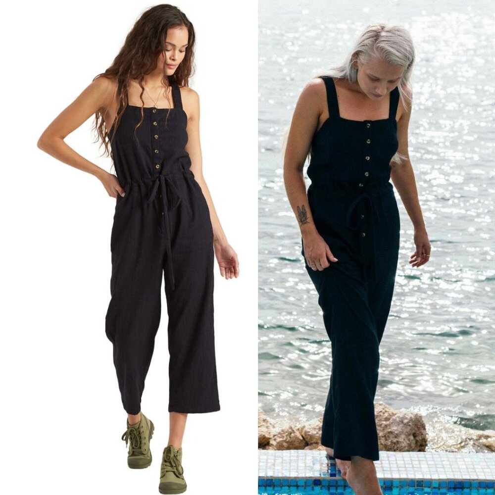 Billabong - Sandy Shores Jumpsuit Overalls JNA083BSA | XS | Black Sands Charcoal